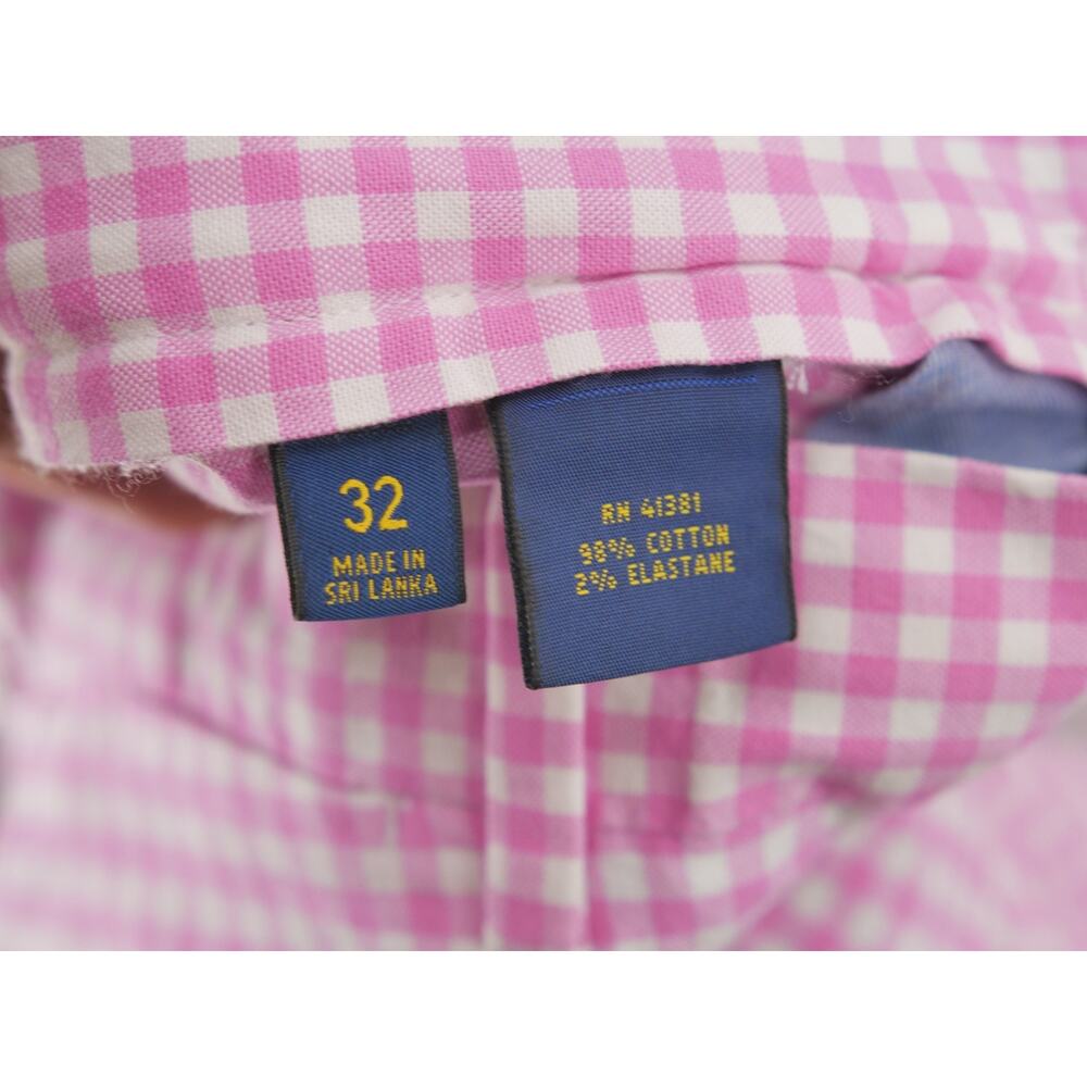 NWT Polo Ralph Lauren Men's Classic Fit Blackwatch Plaid Shorts Pink White 32 9" - Picture 9 of 9